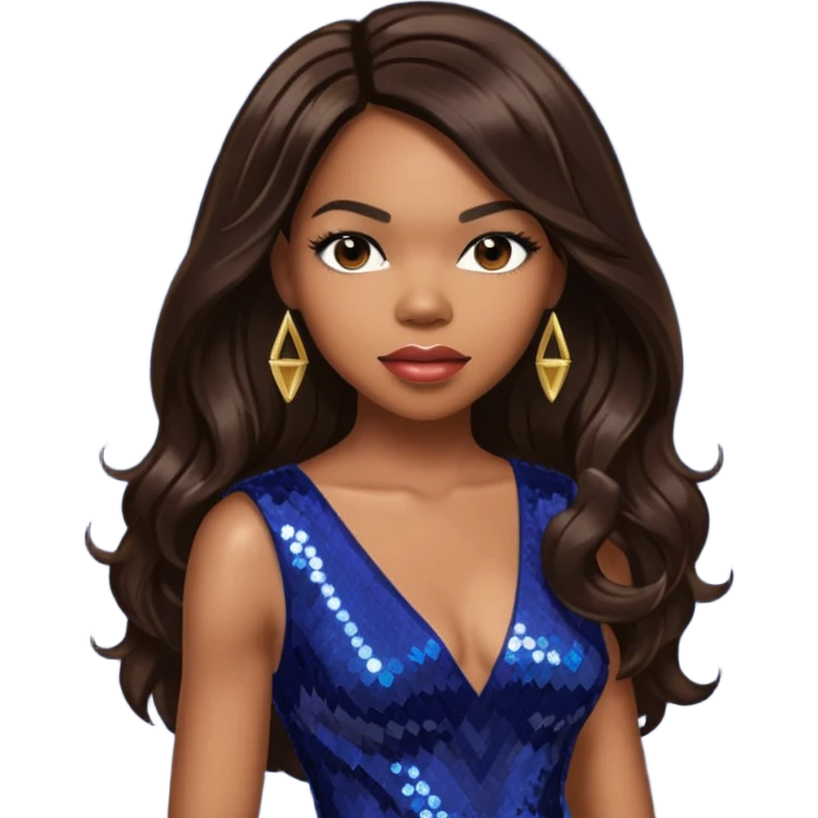 Tenitra Michelle Williams, R&B Singer from Destiny's Child with long dark brown hair, medium dark skin emoji