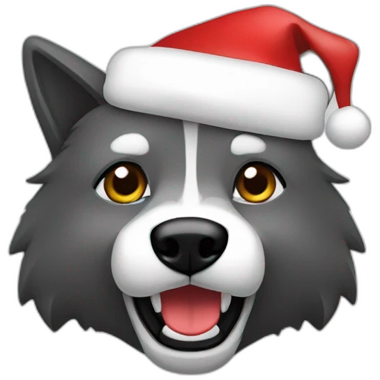Wulf with Christmas cap emoji