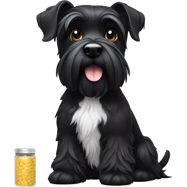 black terrier whit a schanuzer salt pepper emoji