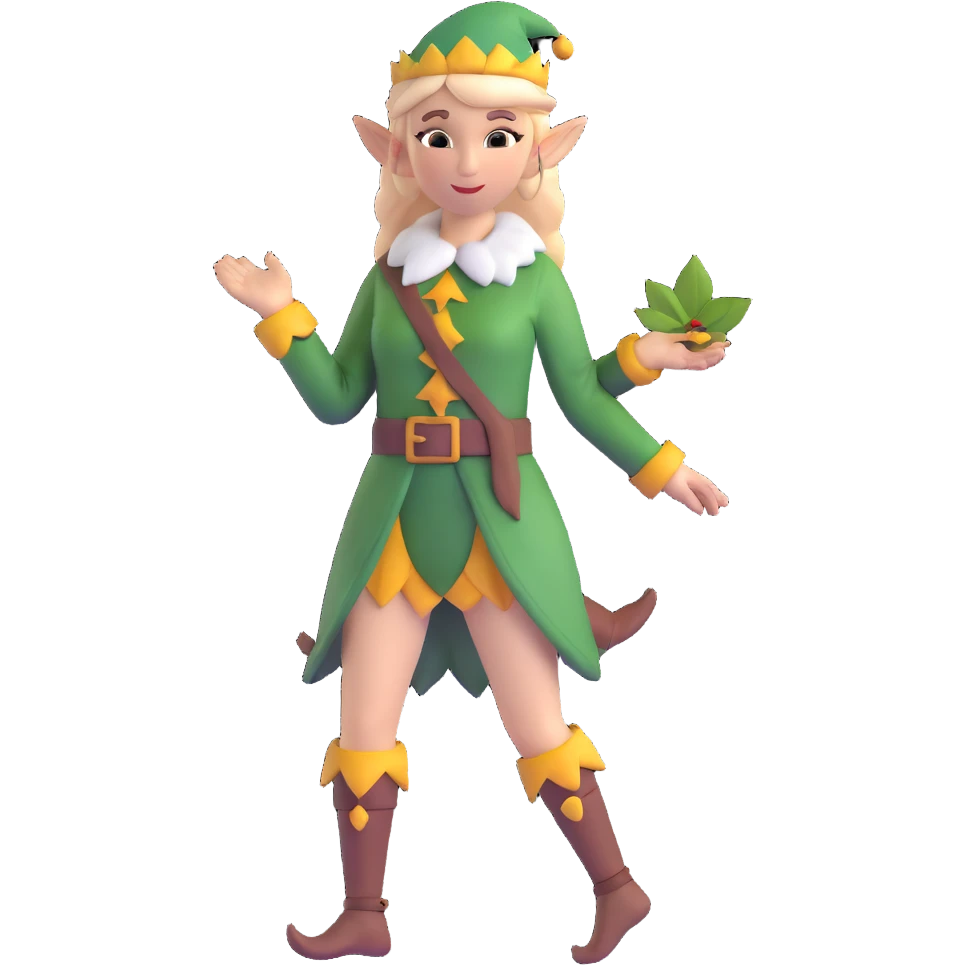 female elf with nature-inspired clothing emoji