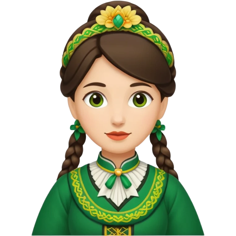 woman wearing traditional green bunad emoji