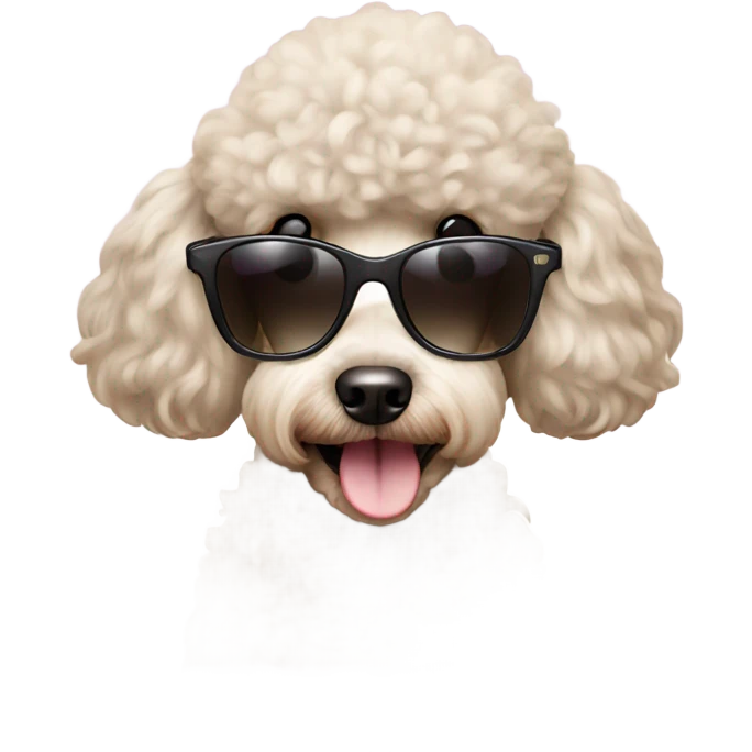 A poodle wearing sun glasses emoji