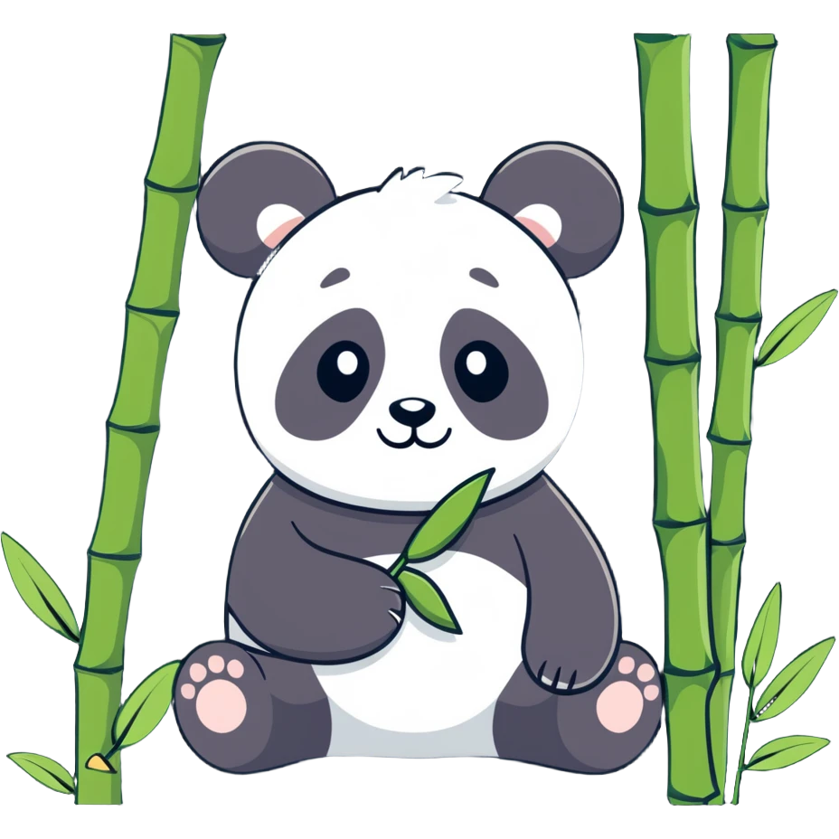 A lovely panda surrounded by bamboo emoji