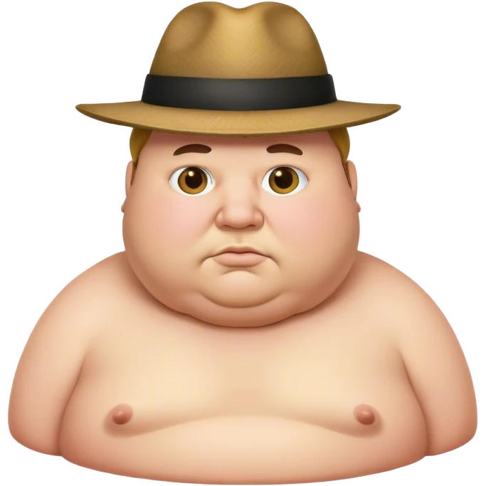 Fat guy with a hat on  emoji