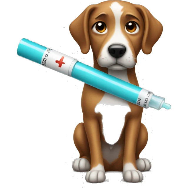 Dog with injection shot emoji