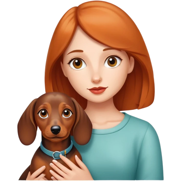 girl with dachshund emoji