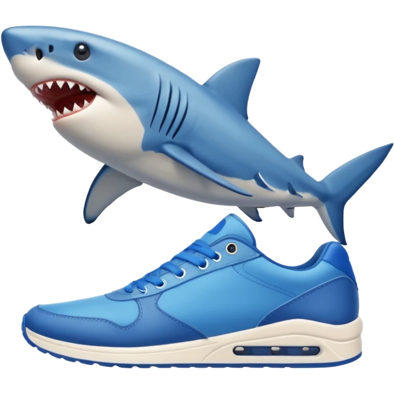 Un tiburon con tenis azules emoji