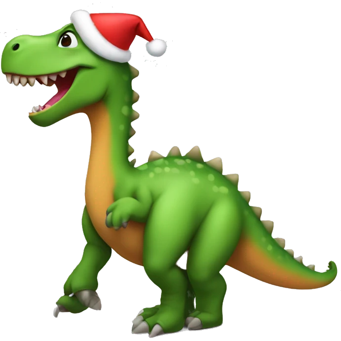 Christmas dinosaur emoji