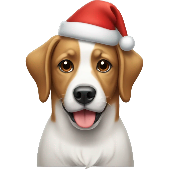 dog wearing christmas hat emoji