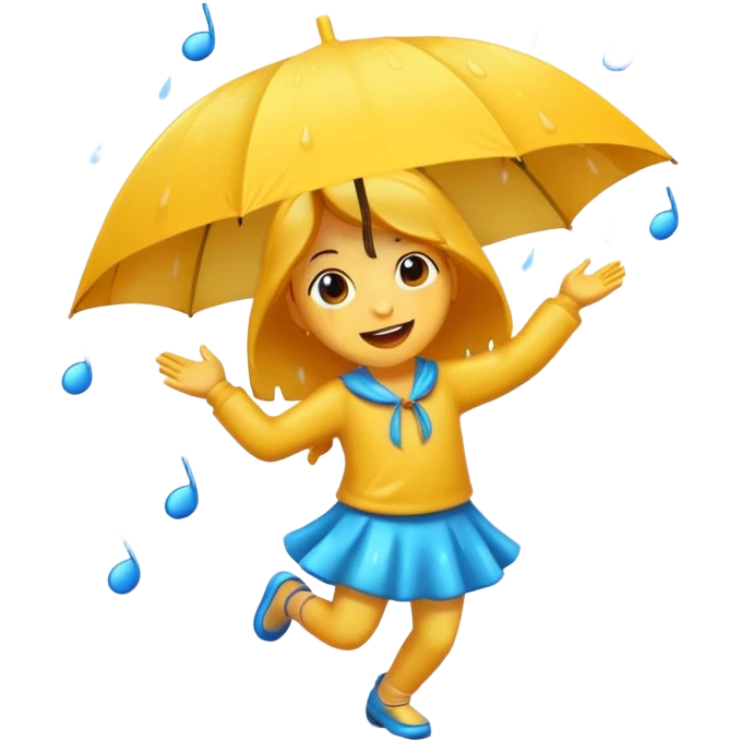 Dancing in rain emoji