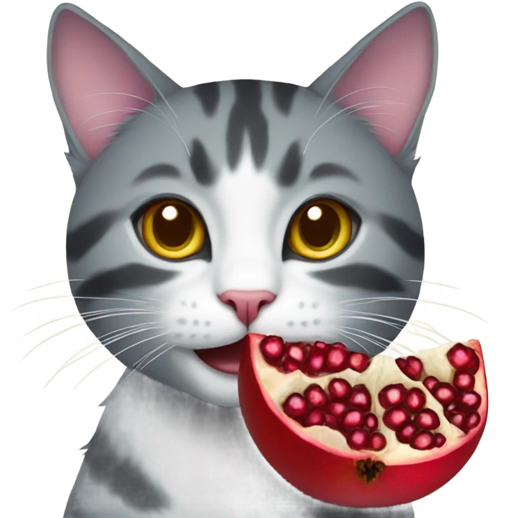 Cat eat red pomegranate emoji