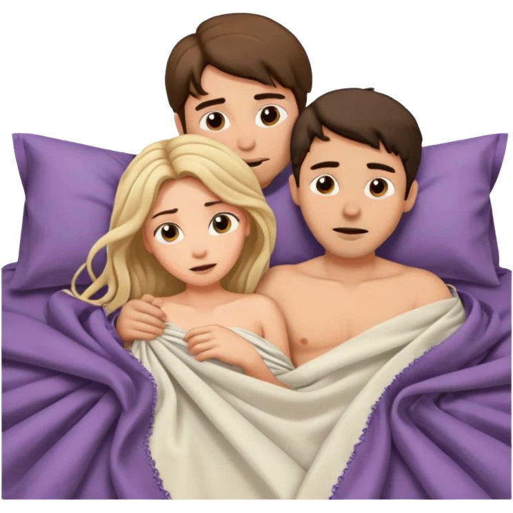 À naked man and woman naked doing sex naked in bed  emoji