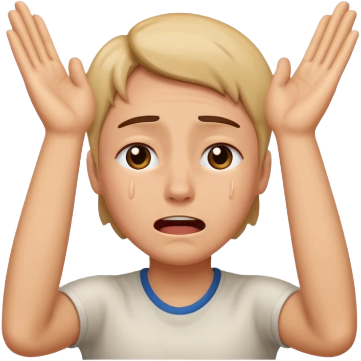someone crying with their hands in the air emoji