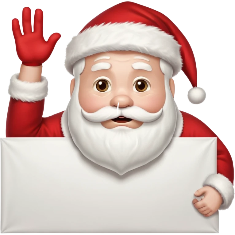drunk santa holding up a huge blank banner 4 times his size above his head emoji
