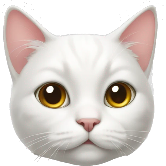 White cat with bow on its right ear emoji