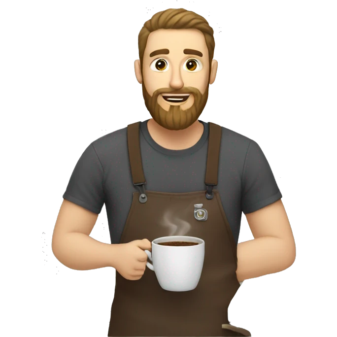 White Guy with beard making coffee emoji