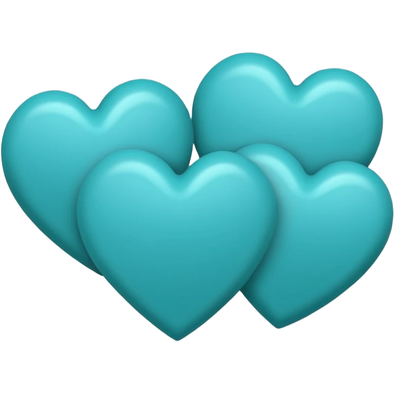 3 teal lined hearts that are hollow in the center emoji