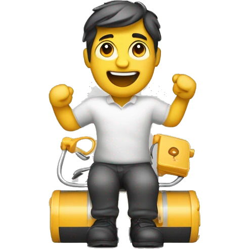 homme heureux faisant de la batterie emoji