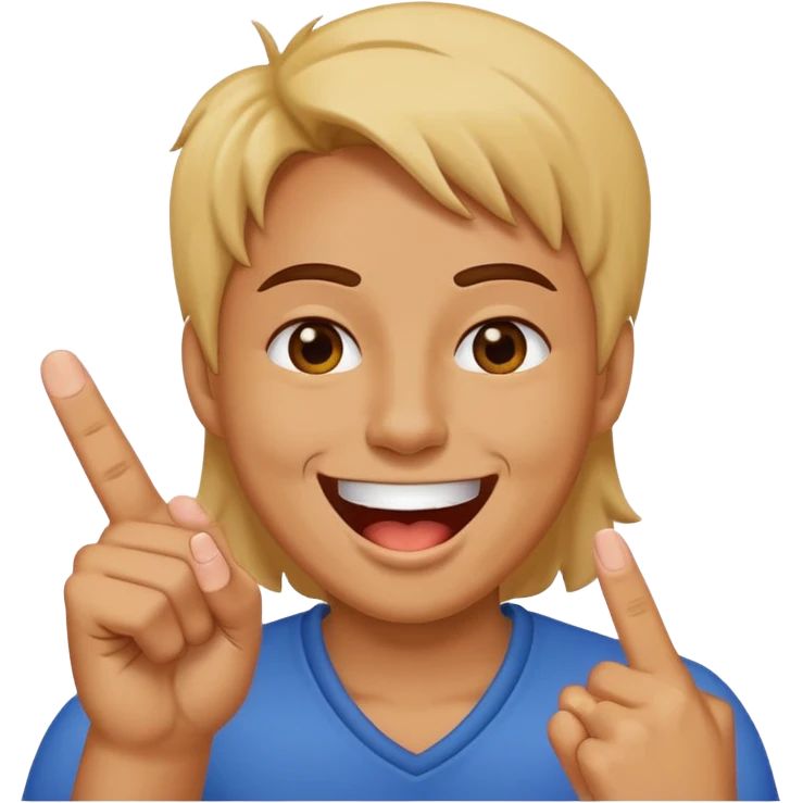 Laughing face sticking up a middle finger emoji