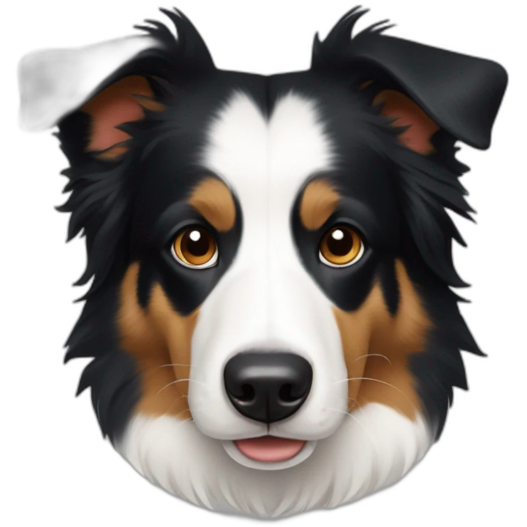 tricolor split-face border-collie emoji