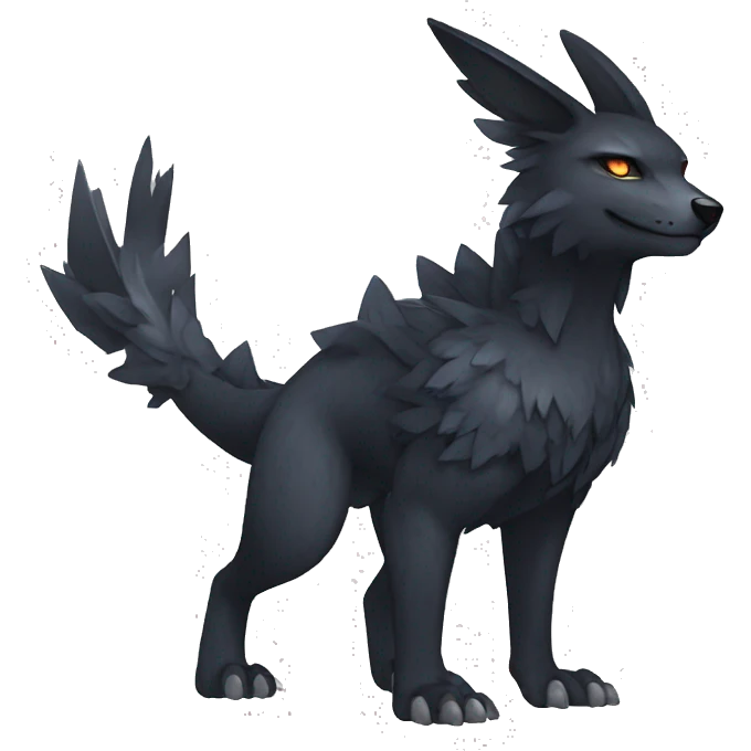 cool edgy fantasy dark-themed animal hybrid Fakemon full body emoji