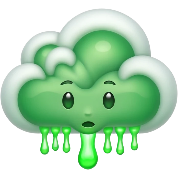 Stinky green fart cloud emoji