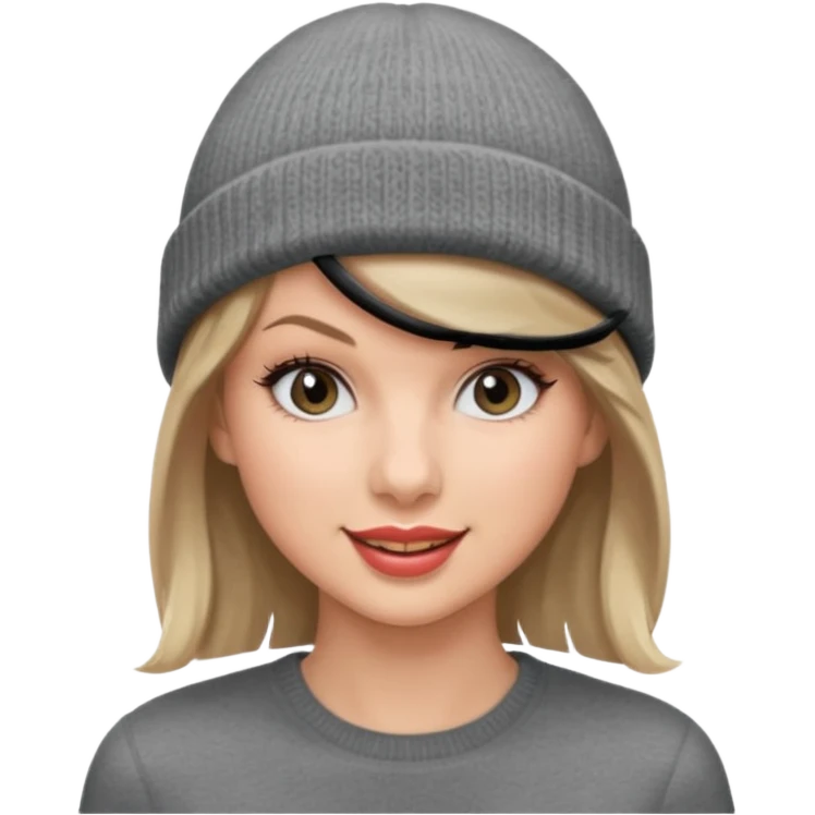 taylor swift wearing gray beanie emoji