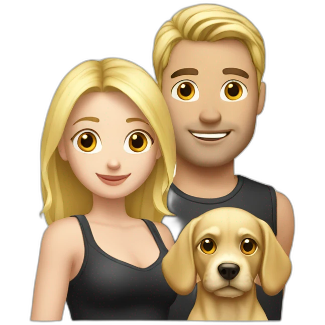 blond-hair-sexy-man-and-girl-with-dog emoji