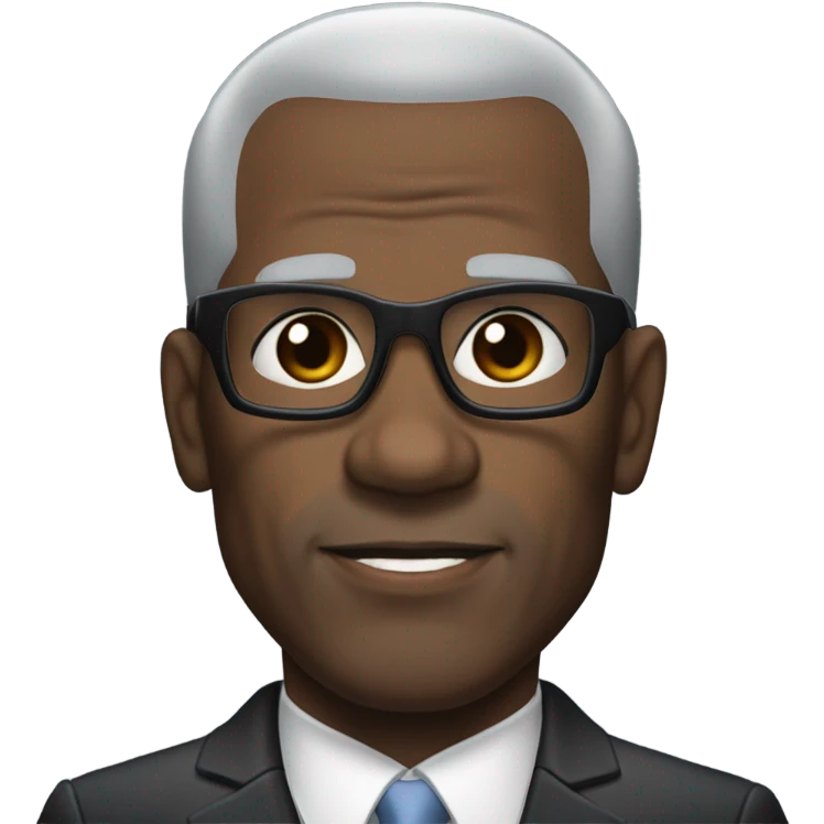 old deon sanders with small round face and suit and glasses and buzz cut and small black eyes and small gray bearded and small black eyes and wrinkled forehead emoji
