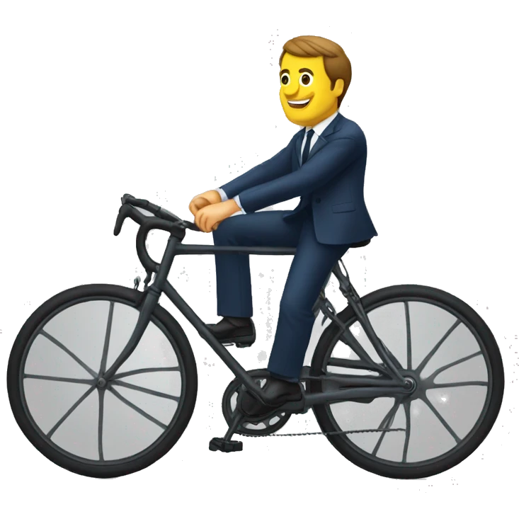 MACRON SUR UN VELO emoji