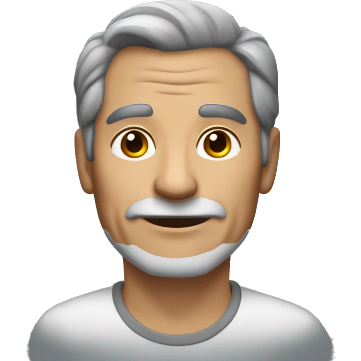 55 years old man dark-grey hair dark eyes, face wrinkles emoji
