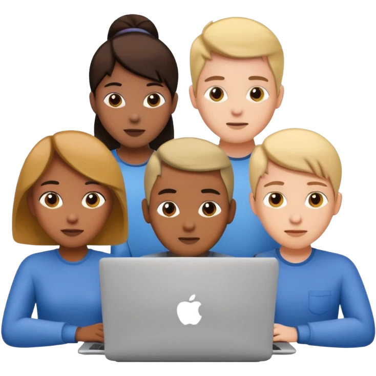 tech team coding together on laptops emoji