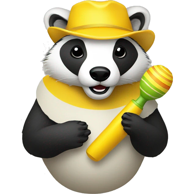 badger with yellow maracas emoji
