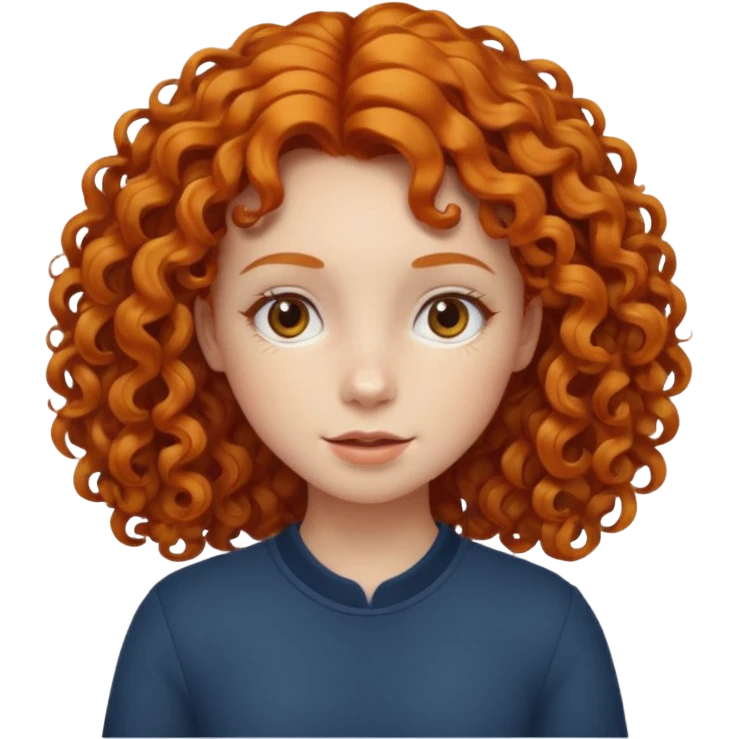 A ginger girl with curly hair in this style 👩🏼‍🦱 emoji