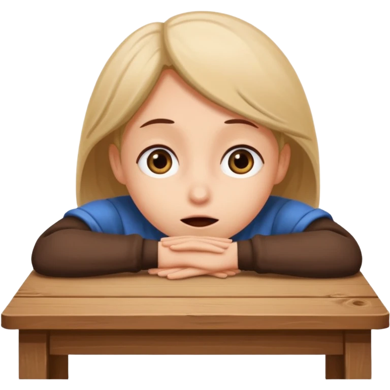 Peeking over a table shyly emoji