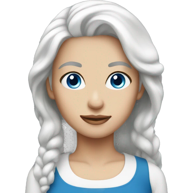 A lady with white hair blue eyes emoji