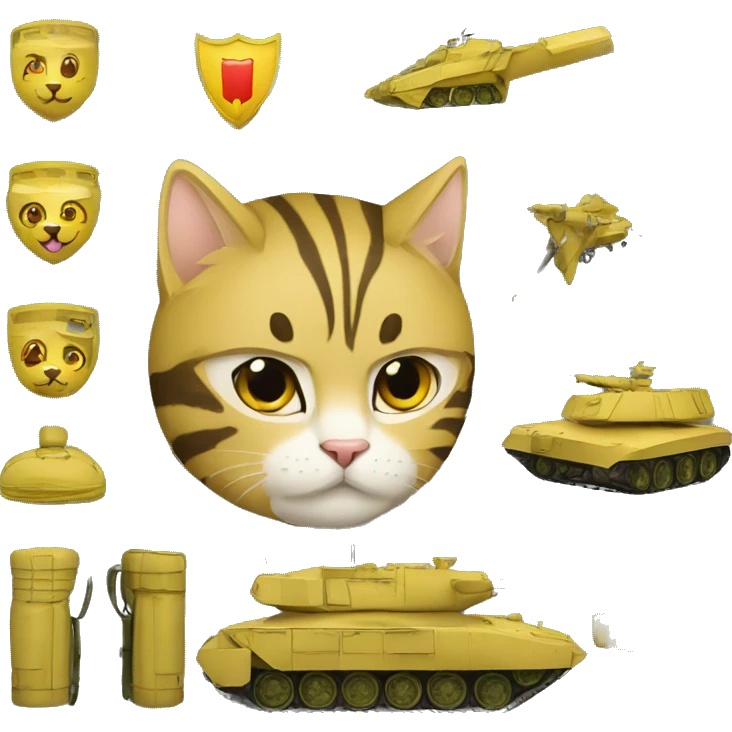 Ukrainian military cat (air defense) army emoji