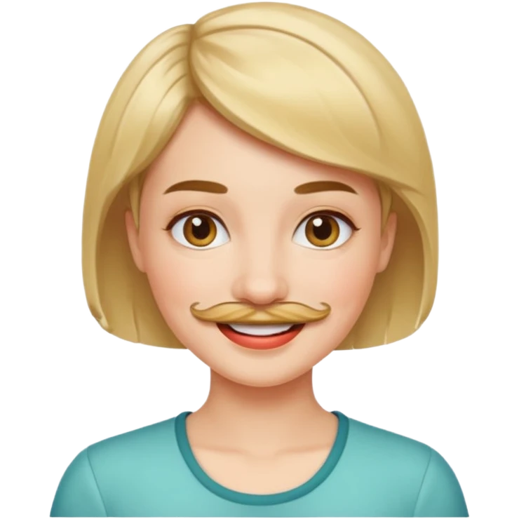 Women short hair with mustache emoji