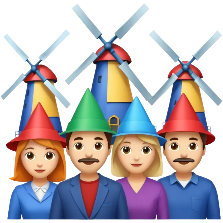  People WEARİNG HAT with  Windmills emoji