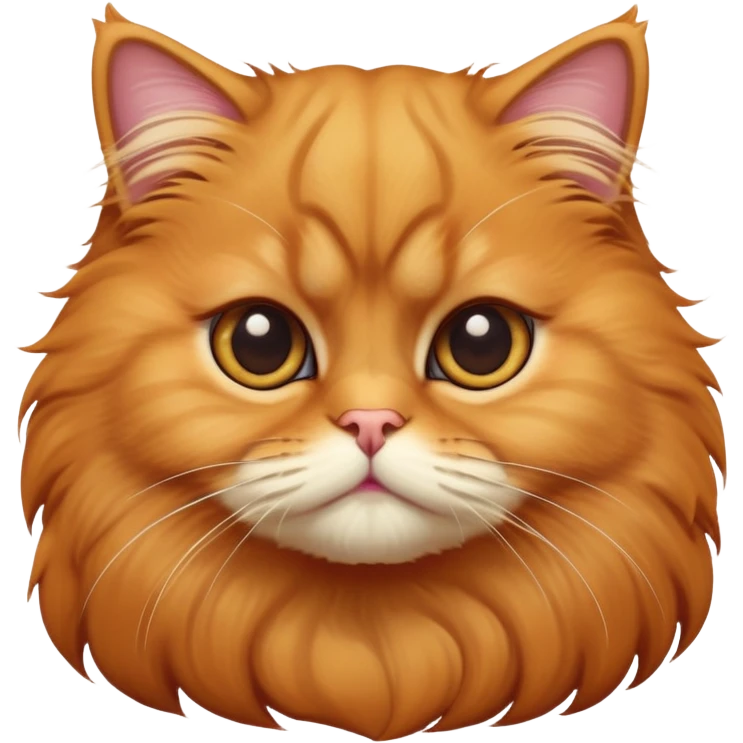 cinematic-adorable-big-eyed-fluffy-solid ginger-persian-cat-portrait-emoji,-head-tilted-playfully-with-a-sweet-expression,-fluffy-ginger-fur,-simplified-yet-irresistibly-cute-features-with-large,-expr emoji
