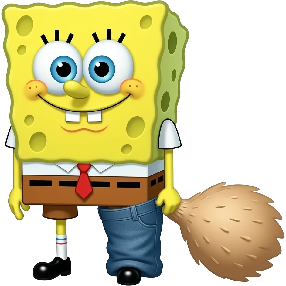 SpongeBob with a large cock in his pants emoji