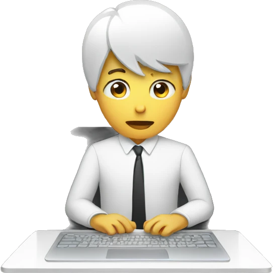 Person thinking infront of computer emoji
