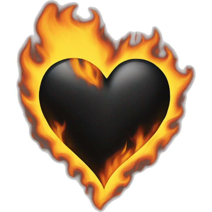 Black heart on fire emoji