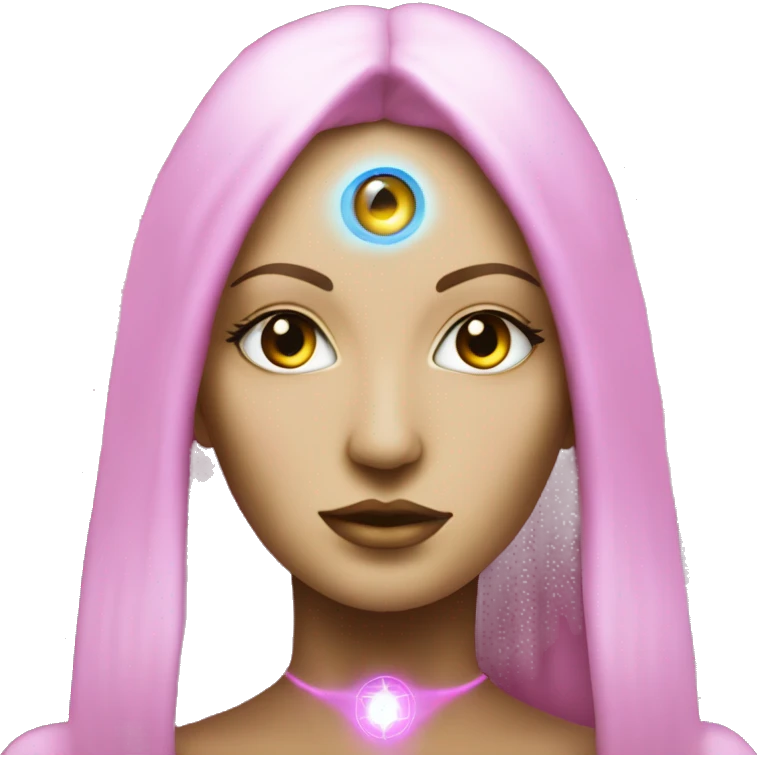 Pleiadian woman female third eye pink emoji