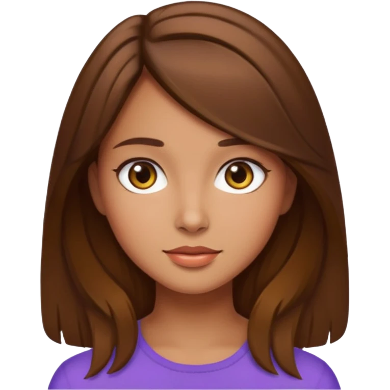pretty girl with brown hair and olive skin emoji
