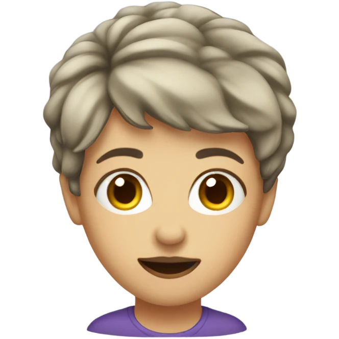 short hair woman with bushy moustache emoji