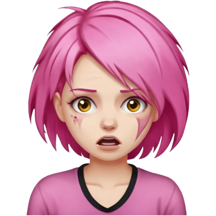 Manic laughter ripping hair out female pink emoji