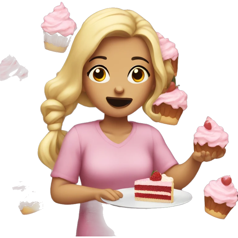 Hollie eating cake emoji