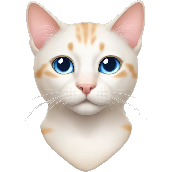 a flame point male cat with blue eyes and pink nose, and little black flecks on his nose  emoji