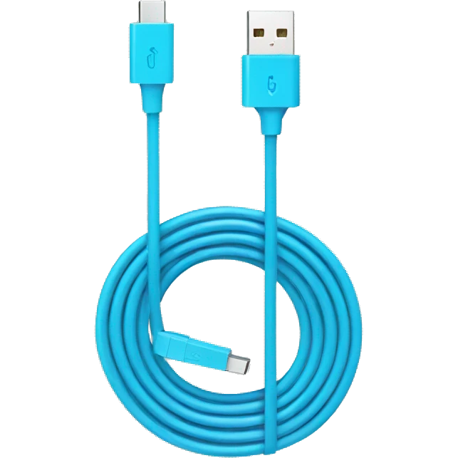 Light blue usb cable emoji